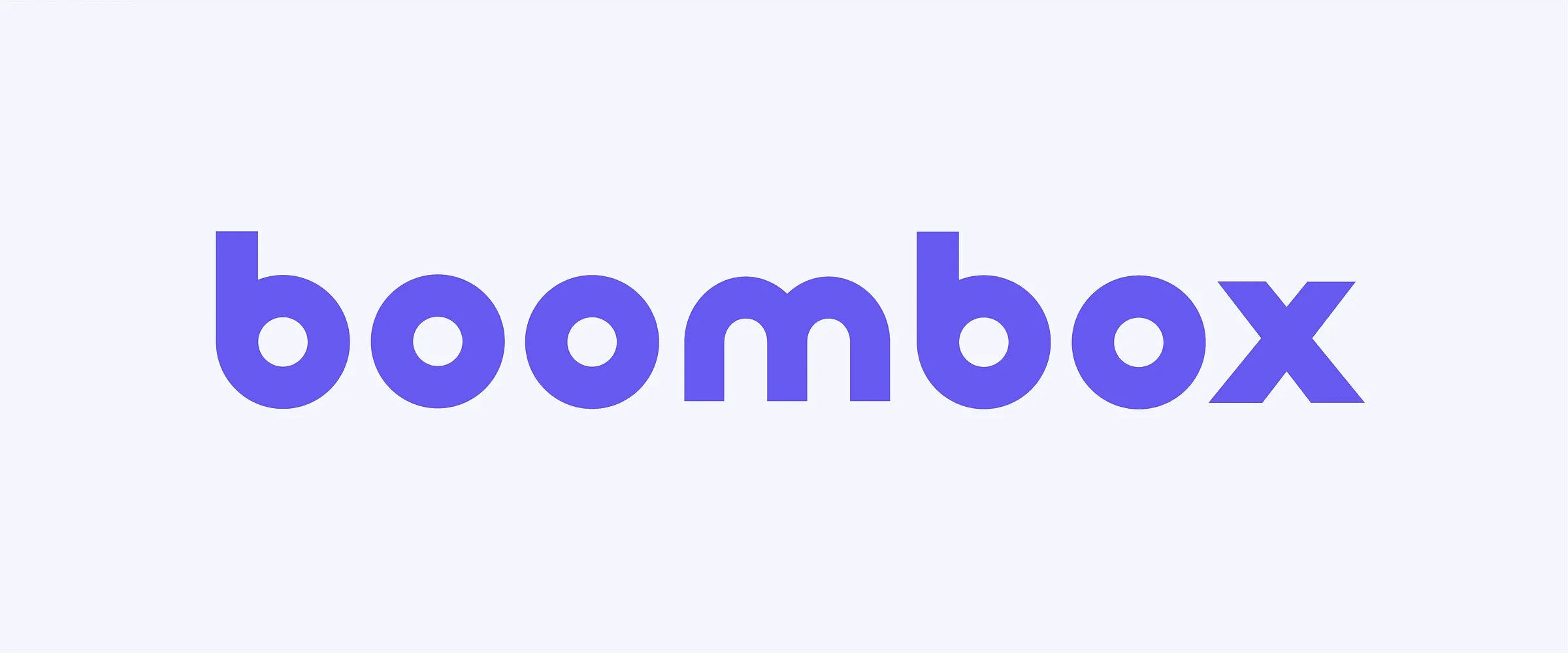 Boombox logo in purple on a light background