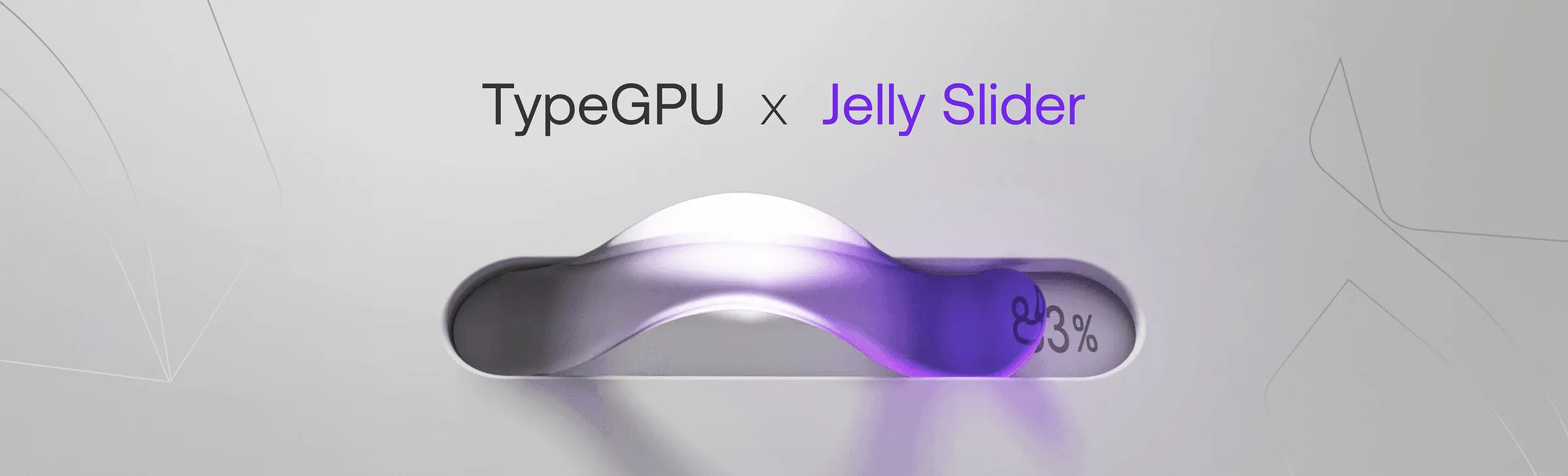TypeGPU x Jelly Slider graphic with a glossy purple slider at 93 percent