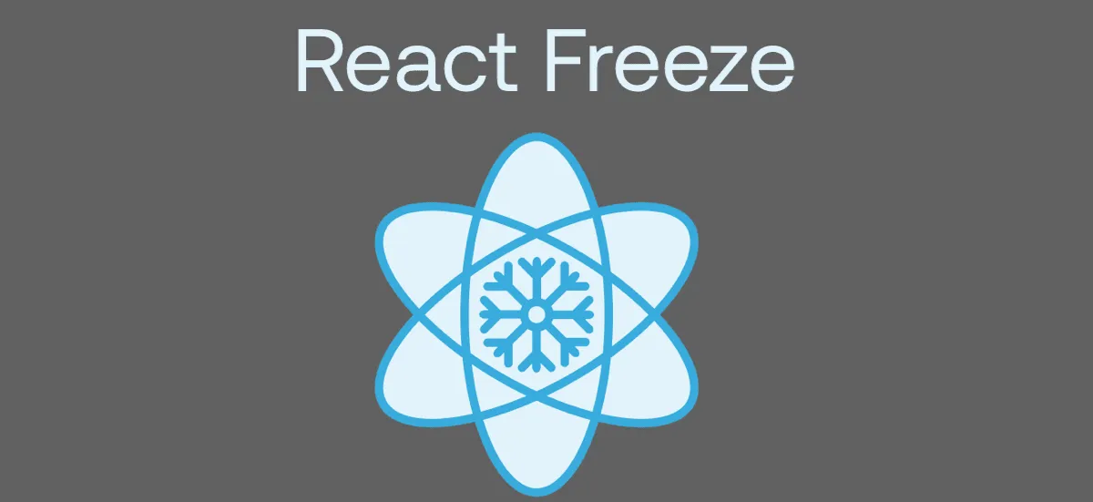 React Freeze graphic with a React logo containing a snowflake