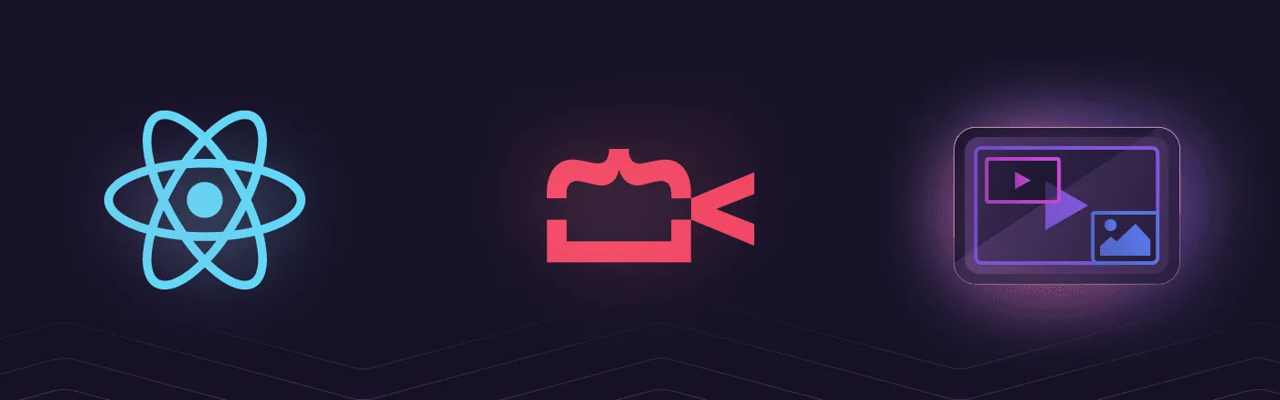 React live streaming illustration connecting a React screen to a video player